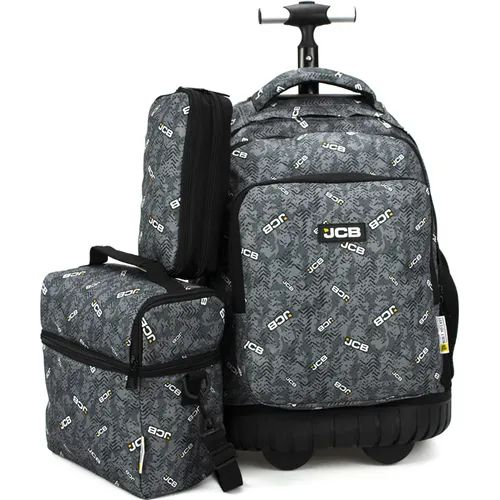 Pack Cartable Trolley JCB + Sac goûter + Trousse – Gris