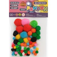 Pompon Rubines 10-20-30mm 60pcs