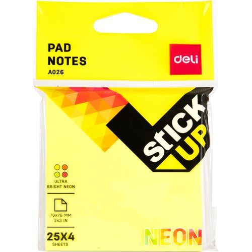 Post it Deli Stick Up Pad Notes NEON A02602 pack de 12pcs - 2