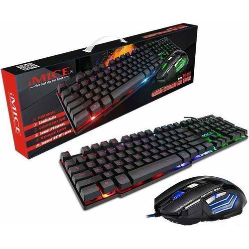Pack clavier et souris gamer filaire iMice AN-300 RGB LED rétroéclairé - 2