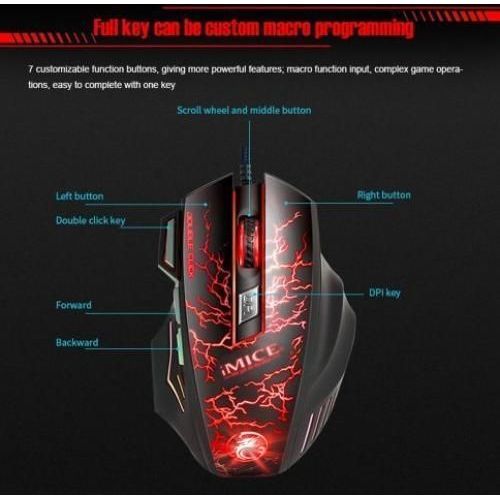 Imice Gamer Professional,Optique USB filaire à 7 boutons - 2