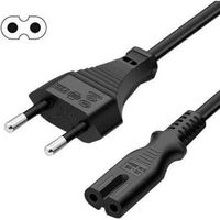 Cable d'alimentation 2 Pin compatible Radio, TV et Imprimante