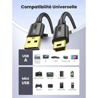 Câble 1.5M USB 2.0 to Mini USB 5 Pin