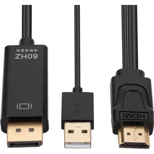 Cable Adaptateur HDMI vers DisplayPort 1.8m Haute Qualité - 4K - Alimentation USB - Compatible PC/Xbox/PS4 - 3