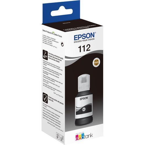 Epson 112 Noir - Bouteille d'encre Epson EcoTank d'origine