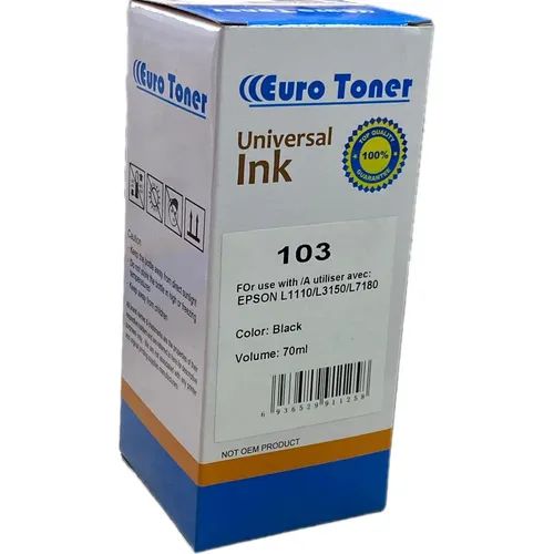 Epson 103 Bk Noir- Bouteille d'encre compatible EuroToner - 2