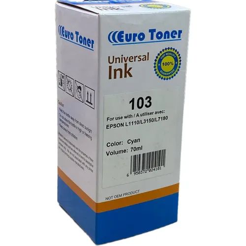 Epson 103 Cyan - Bouteille d'encre compatible EuroToner - 3