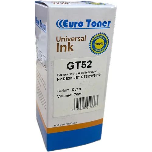 HP GT52 Cyan - Bouteille d'encre compatible EuroToner - 3