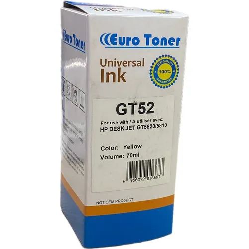 HP GT52 Jaune - Bouteille d'encre compatible EuroToner