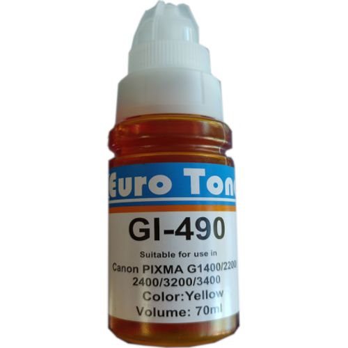 Canon PIXMA Gl-490 YL Jaune - Bouteille d'encre compatible EuroToner - 3