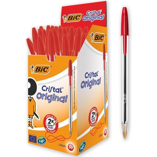 Stylo BIC Cristal Original Rouge pack 50 pcs - 3