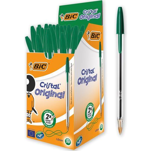 Stylo BIC Cristal Original Vert pack 50 pcs