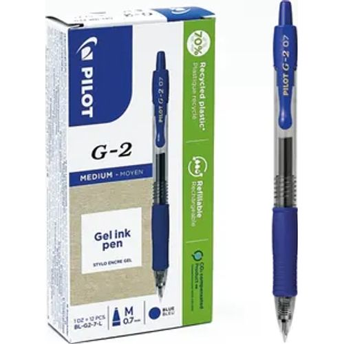 Stylo PILOT G2-7 GRIP BLEU Pack de 12pcs