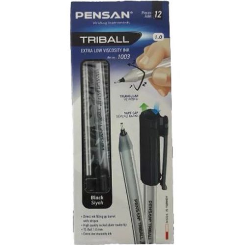 Stylo PENSAN TRIBALL - Noir - Pack 12
