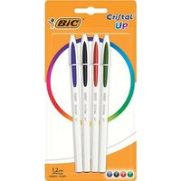 Stylo Bic Cristal Up - Couleurs Assorties, Pochette de 4