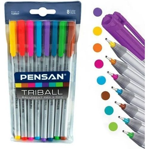 Stylo à Bille PENSAN Triball 1mm - 8 couleurs - 2