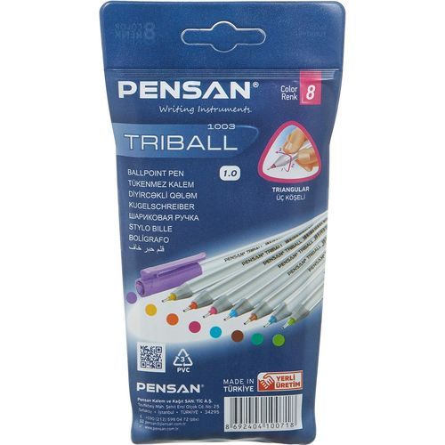 Stylo à Bille PENSAN Triball 1mm - 8 couleurs - 3