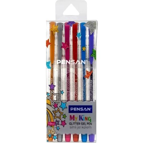 Stylo PENSAN My King Glitter Gel Pen - 6 couleurs