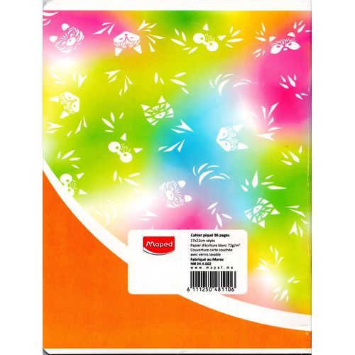Cahier MAPED 96p piqué A5 72g Grand Carreaux - 2