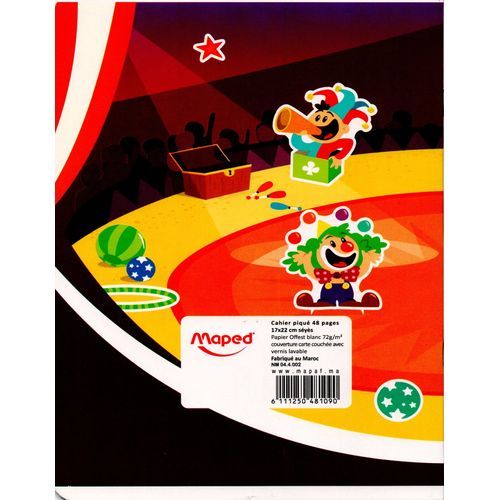 Cahier MAPED 48p piqué A5 72g Grand Carreaux - 2