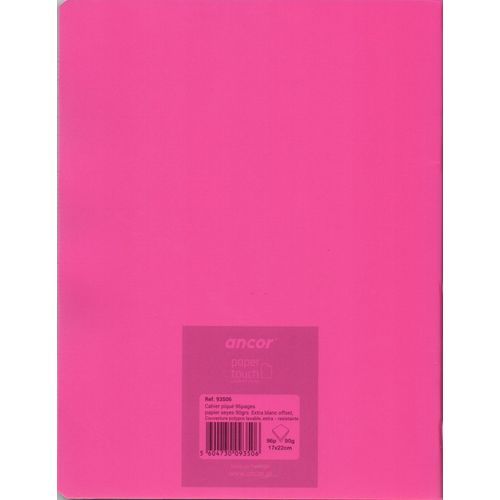 Cahier ancor 96p piqué A5 90g Grand Carreaux - rose