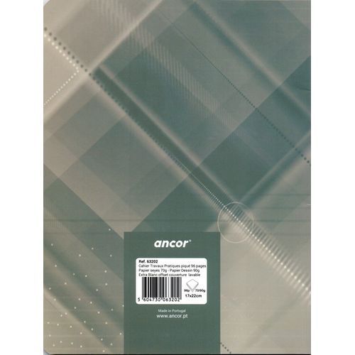 Cahier ancor TP 96p piqué A5 70/90g Grand Carreaux - 2