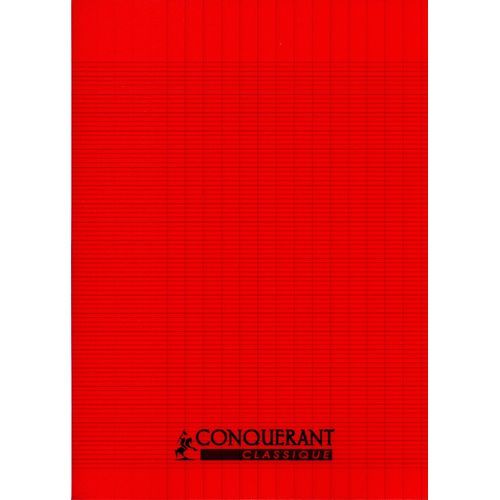 Cahier CONQUERANT 96p piqué A5 90g Grand Carreaux-rouge - 2