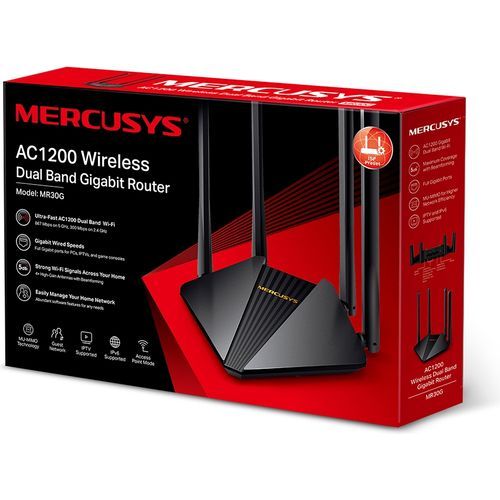 Routeur sans fil Mercusys MR30G AC1200, Ethernet Gigabit, double bande