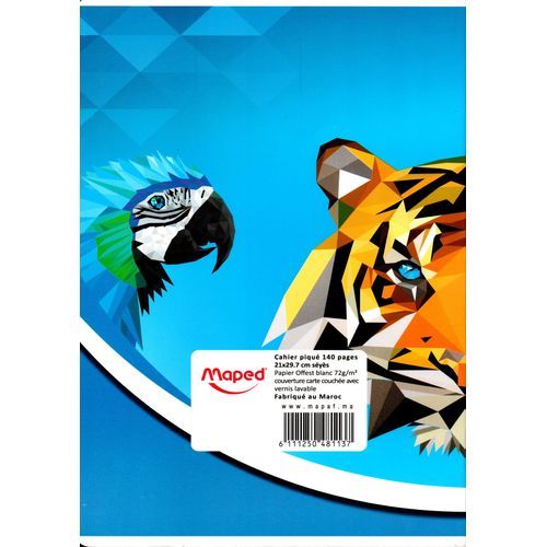 Cahier MAPED 140p piqué A4 72g Grand Carreaux - 2