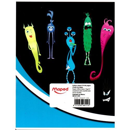 Cahier MAPED TP 96p broché A5 72g Grand Carreaux - 2