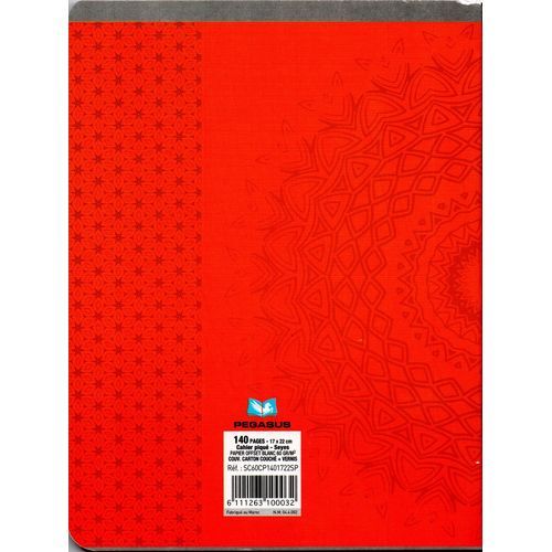 Cahier PEGASUS 140p piqué A5 60g Grand Carreaux - 2