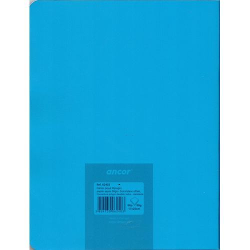 Cahier ancor 96p piqué A5 90g Grand Carreaux-bleu - 2