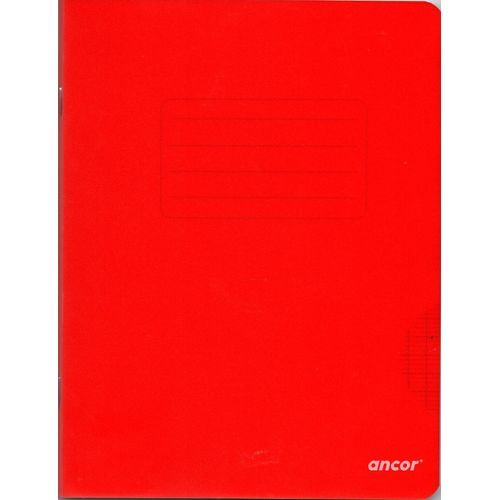 Cahier ancor 96p piqué A5 90g Grand Carreaux - rouge