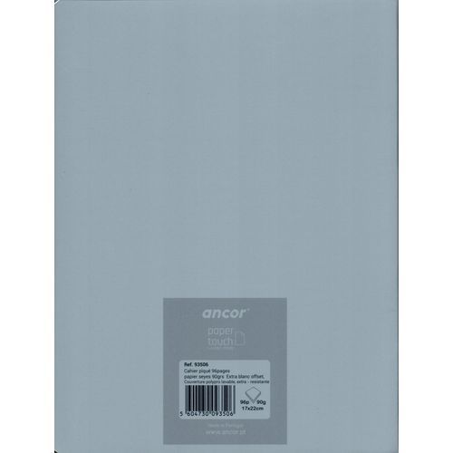 Cahier ancor 96p piqué A5 90g Grand Carreaux-gris - 2