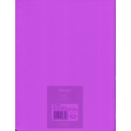 Cahier ancor 96p piqué A5 90g Grand Carreaux-mauve - 2