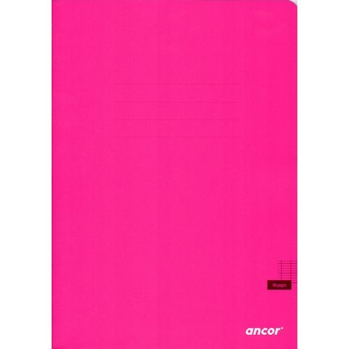Cahier ancor 96p piqué Grand Format 90g Grand Carreaux - Rose