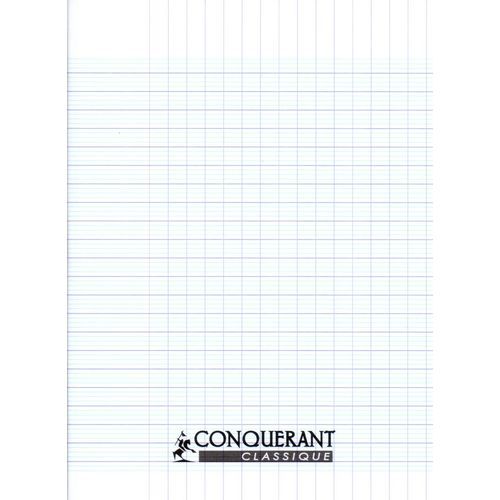 Cahier CONQUERANT 96p piqué A5 90g Grand Carreaux-blanc