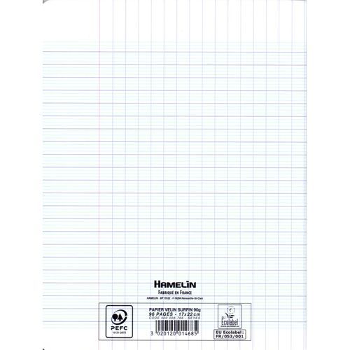 Cahier CONQUERANT 96p piqué A5 90g Grand Carreaux-blanc - 2
