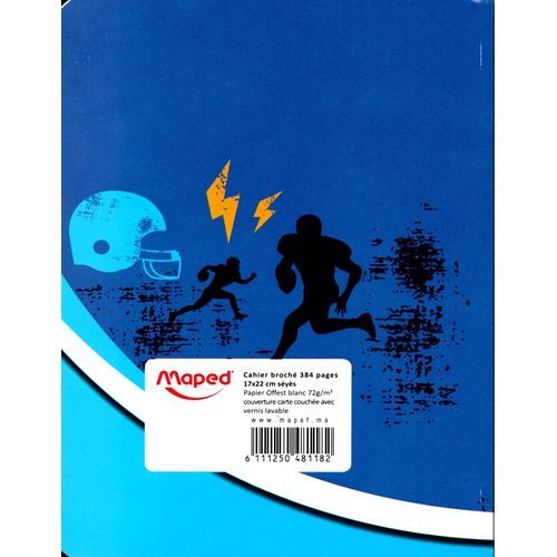 Cahier MAPED 384p Broché A5 72g Grand Carreaux - 2