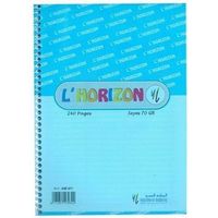 Cahier L'HORIZON 140p plastifié spirale Grand Format 70g Petit Carreaux
