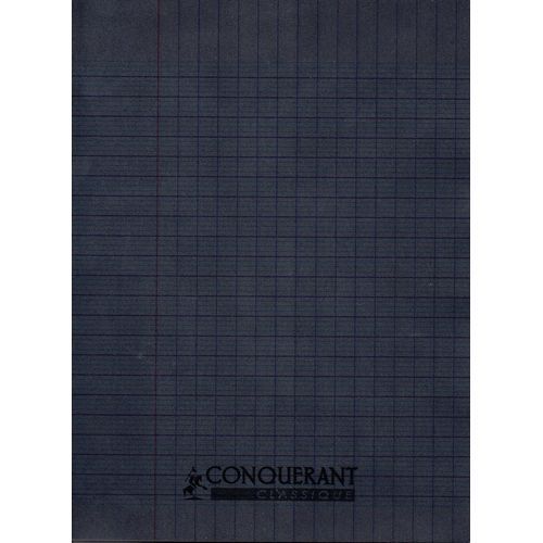 Cahier CONQUERANT 96p piqué A5 90g Grand Carreaux-Noir
