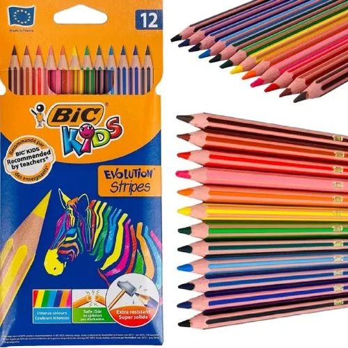 BIC Kids EVOLUTION Stripes 12 couleurs long - 2