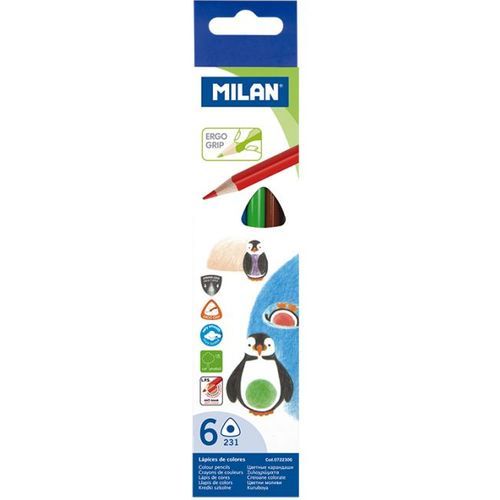 MILAN  Ergo Grip 6couleurs Long