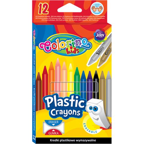 Colorino kids plastique 12couleurs + gomme