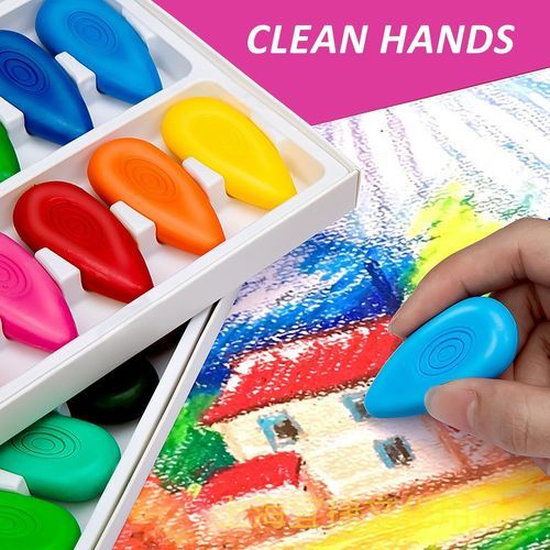 Crayons de couleurs plastique Colorino Kids 12 couleurs – Forme gouttes pour enfants - 3