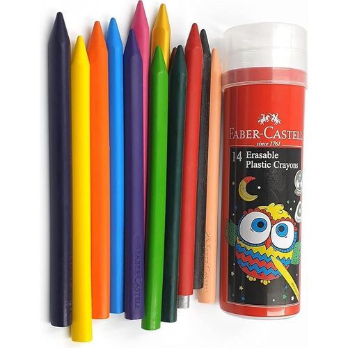 Crayons en plastique effaçables Faber-Castell – Boîte de 14 couleurs - 2