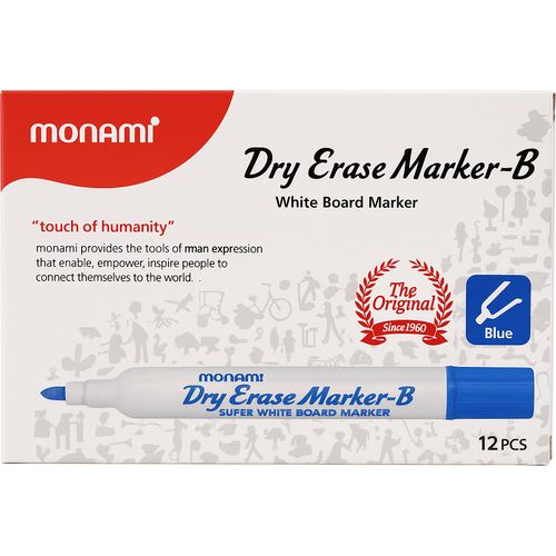 Marqueur MONAMI  pour Tableau - Bleu 12pcs