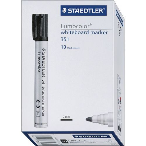 Marqueur Whiteboard Staedtler Lumocolor 351 Noir 10pcs