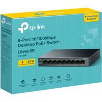 TP-Link 9-Port 10/100Mbps Desktop PoE+ Switch LiteWave LS109P