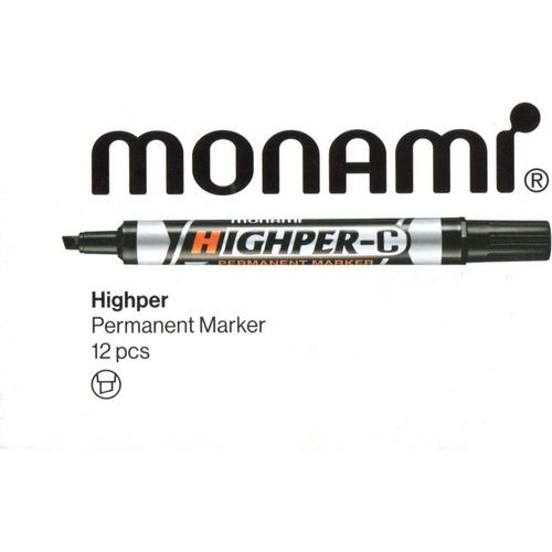 Marqueur permanent MONAMI HIGHPER-C NOIR 12 pcs